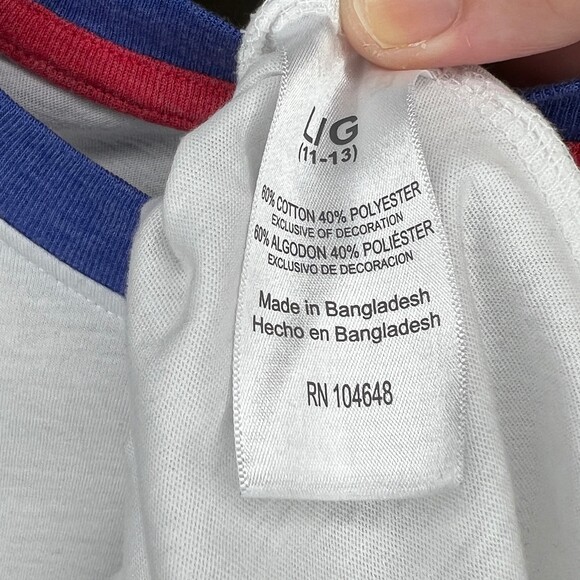 RUSSEL ATHLETIC LOUISIANA TECH RED,WHITE, AND BLUE SIZE LARGE RINGER TEE - Picture 4 of 4